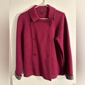Eileen Fisher Pink Merino Wool Double Breasted Jacket size Medium